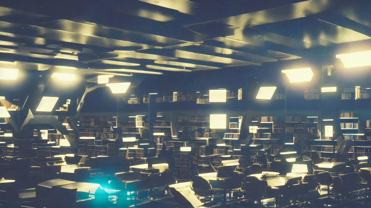 Books in starlight representing the dream archive of consciousness