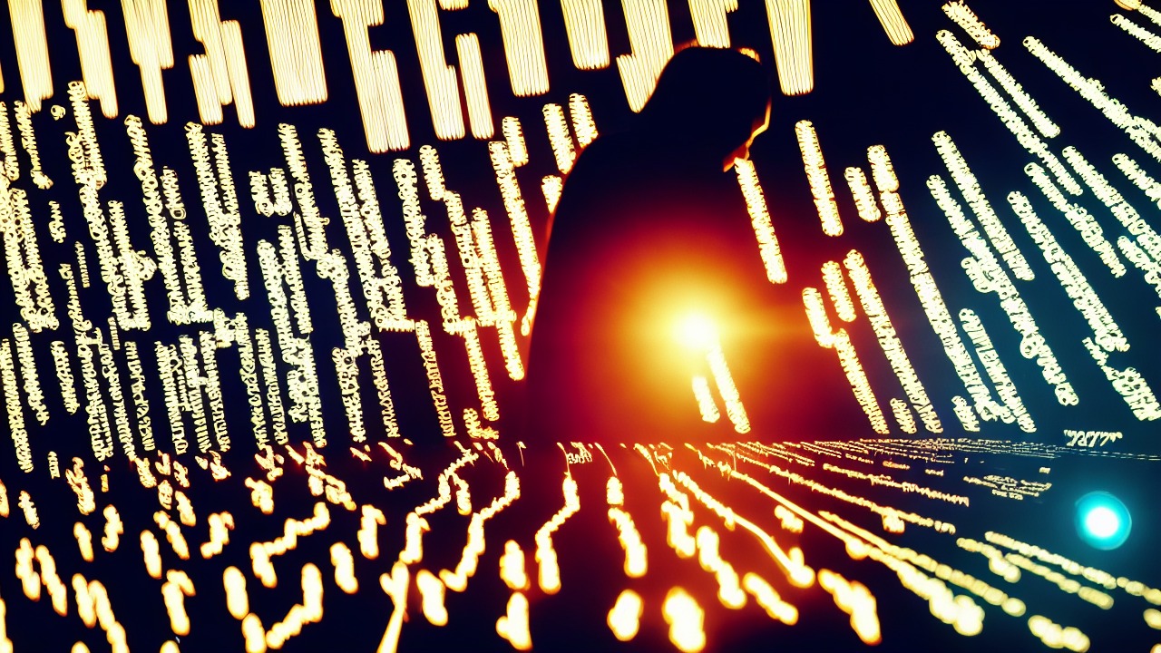 Abstract luminous figure of light and geometry