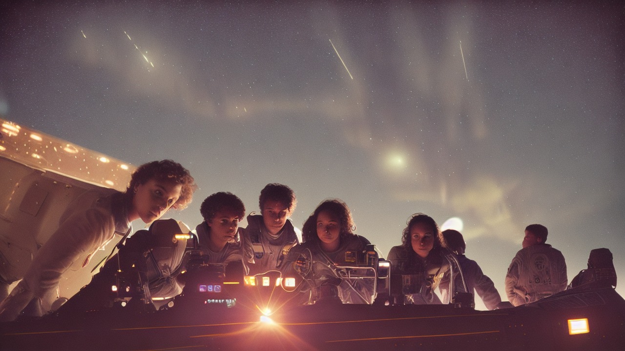 Dreamers gathered under a warm starry sky...